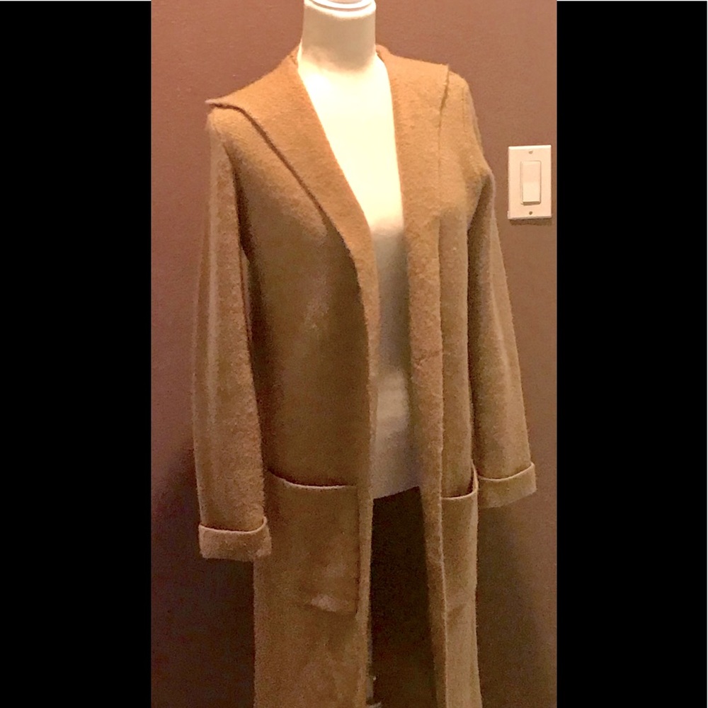 Forever 21 camel colored hooded sweater coat!